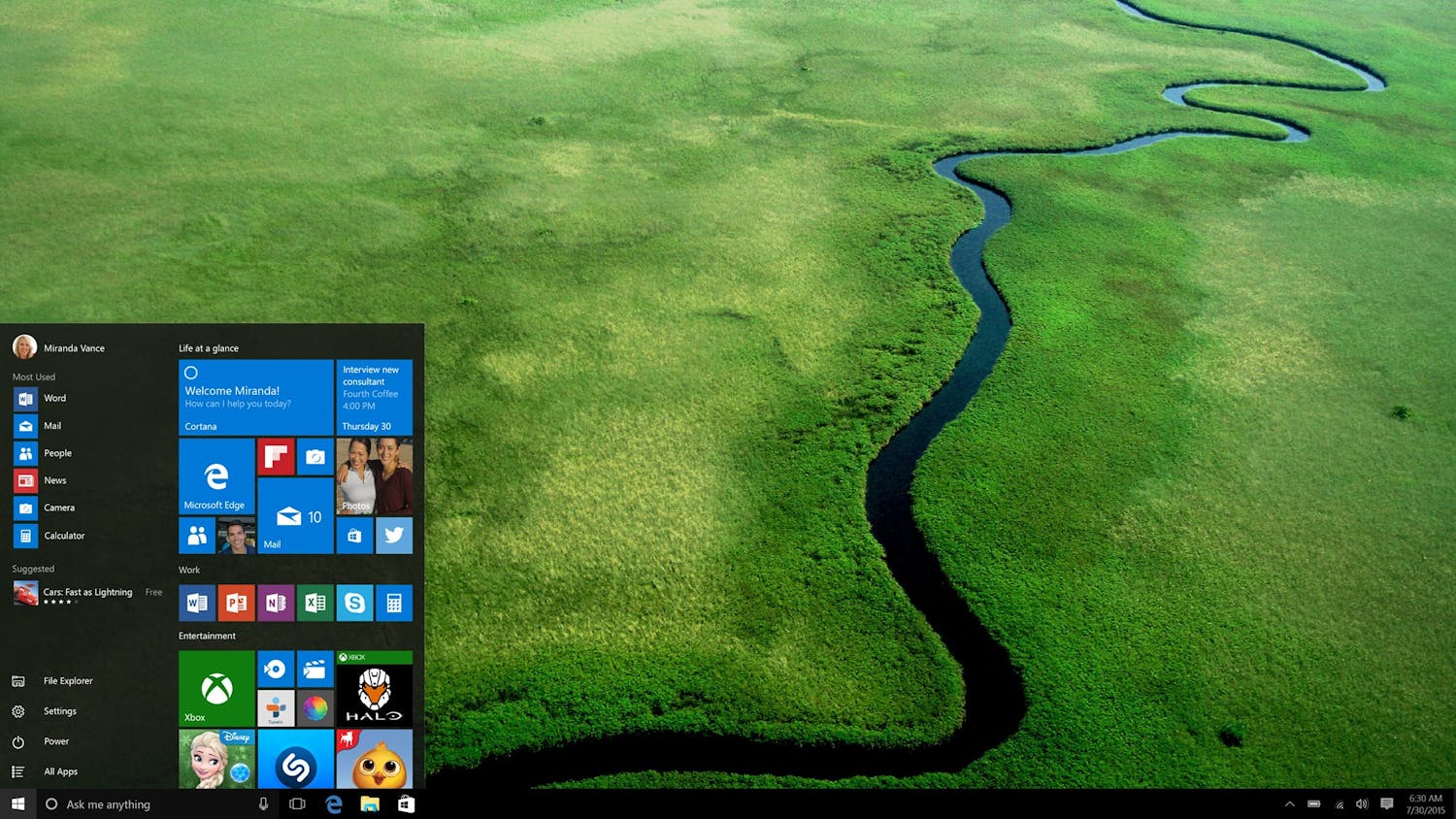 Windows 10 landskab